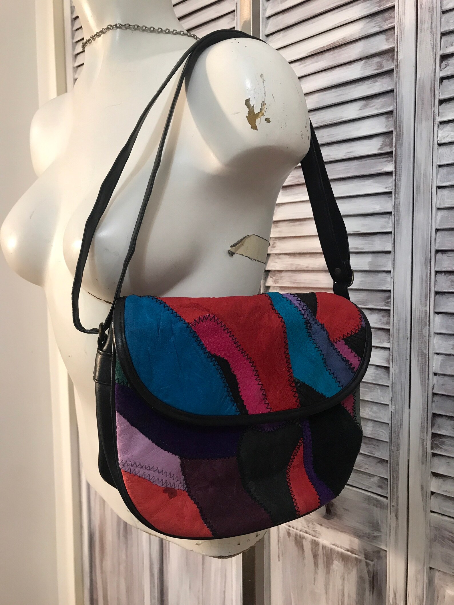 Sac De Couchage Patchwork Vintage Années 60/70 Jaune émeraude - Motif Love & Peace