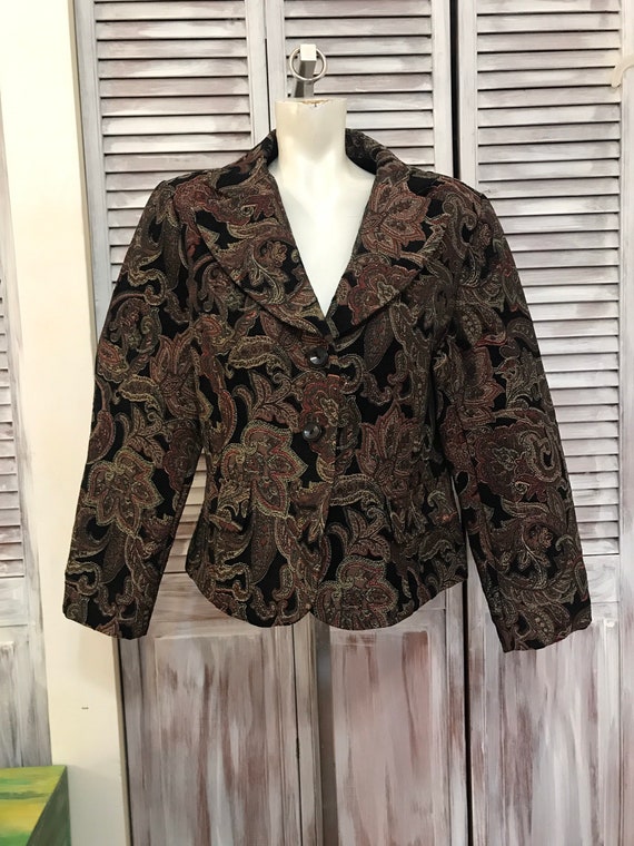 Vintage women's veston - paisley pattern blazer -