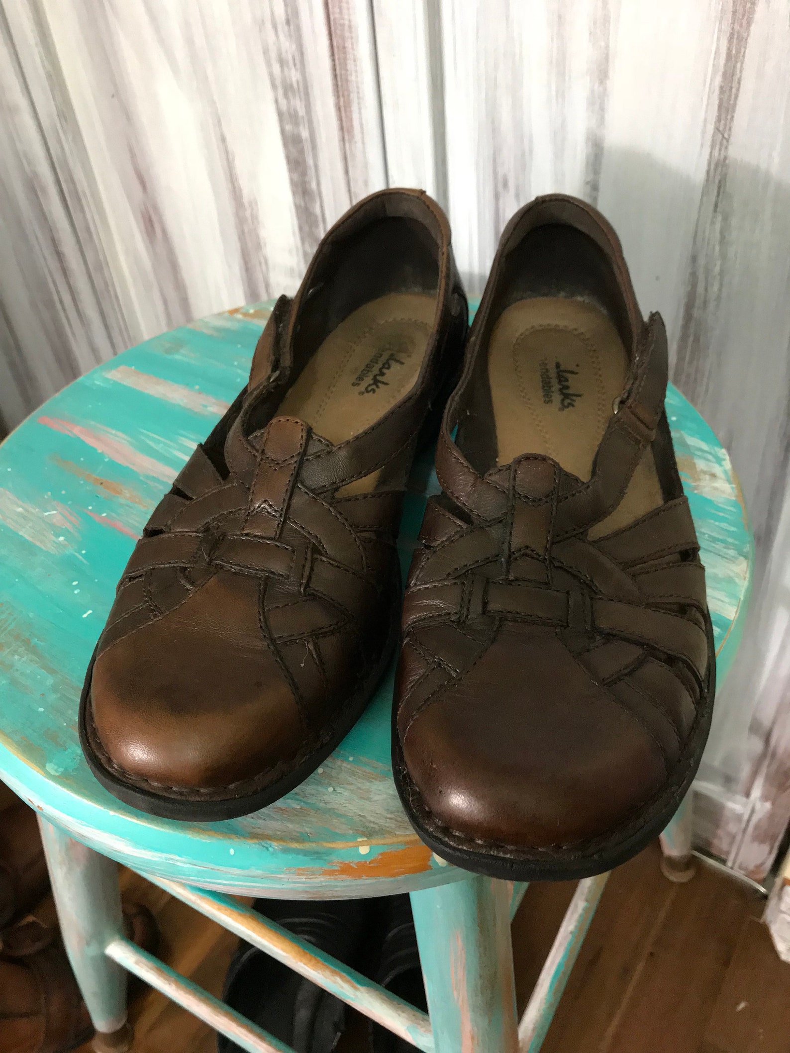 Women�s shoe vintage pomp Clark shoes brown brown Etsy Women�s shoe vintage pomp Clark shoes brown brown Etsy