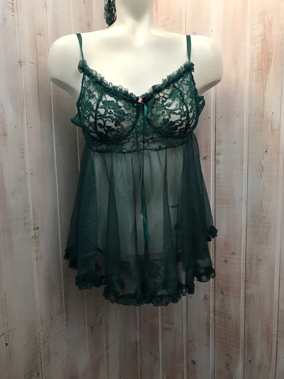 green lingerie dress