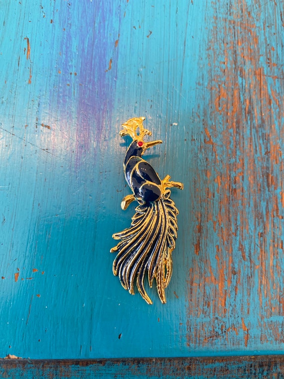 Broche Fantaisie Couleur Or - Longueur 9 Cm, Très Bon État