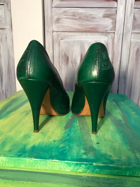 Women's peep toe shoe - Miss Sixty in emerald gre… - image 5
