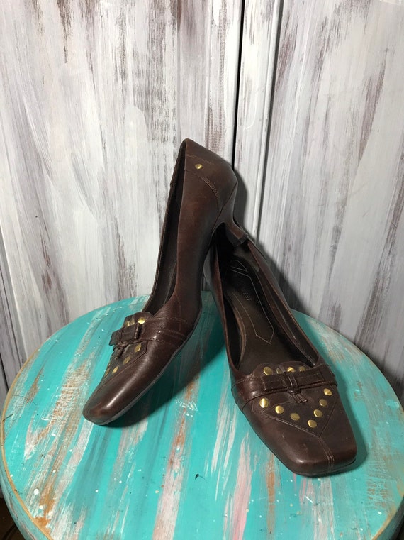 mujer vintage Nine zapato de piel con - Etsy España