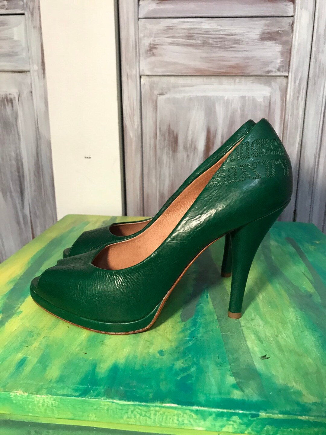 women-s-peep-toe-shoe-miss-sixty-in-emerald-green-etsy