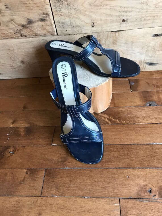Vintage soulier femme pompe sandales Leo Penmans 90s shoes cuir