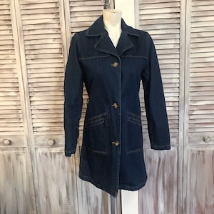 manteau jeans femme vintage - manteau en jeans - San Francisco jeans femme année 80 - jeans avec  2 poches - grandeur small