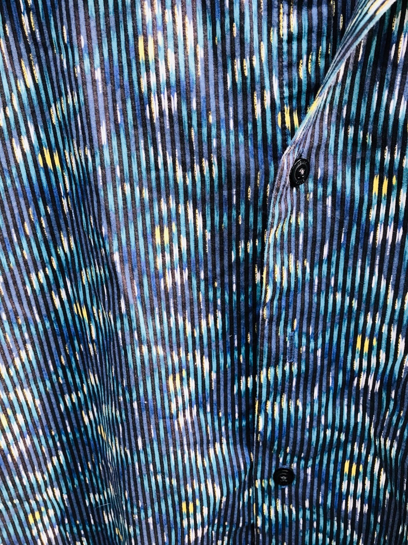 from blue shaded lined Men shirt casual designer Perry Ellies size large