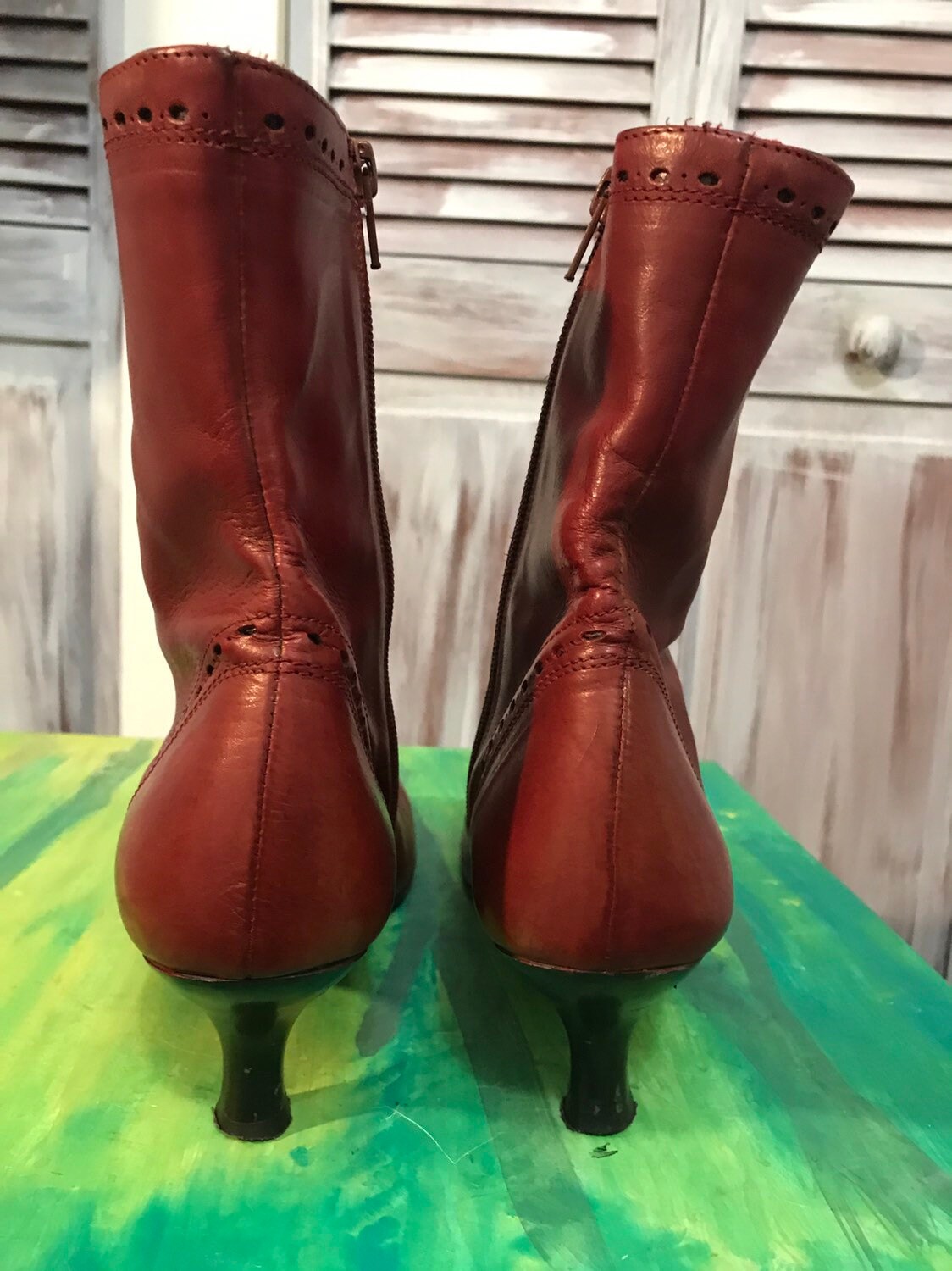 Women's Square Toe Boots - Vintage 90s Boots, Round Toe Red