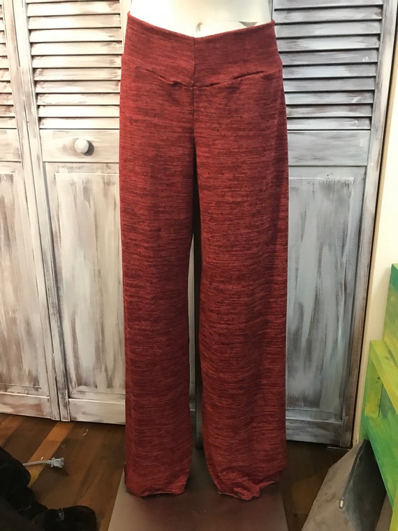 Palazo Pants Acrylic Red Wool Pants 