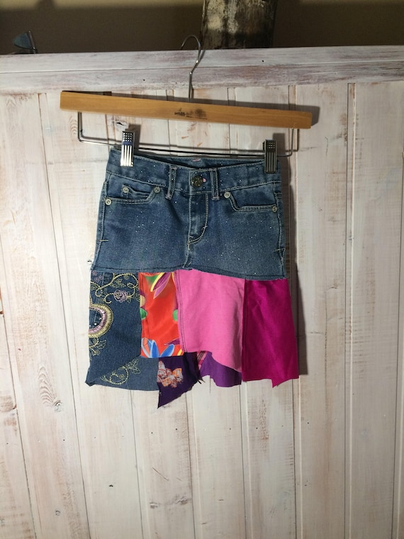 Upcycled Clothing Skirt Vintage Jeans 