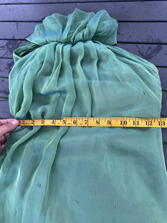 Vintage women's green silk dress size xsmall - image 5