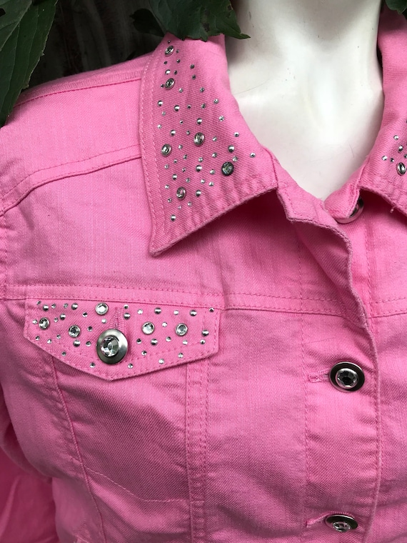 Pink jean jacket canada sale