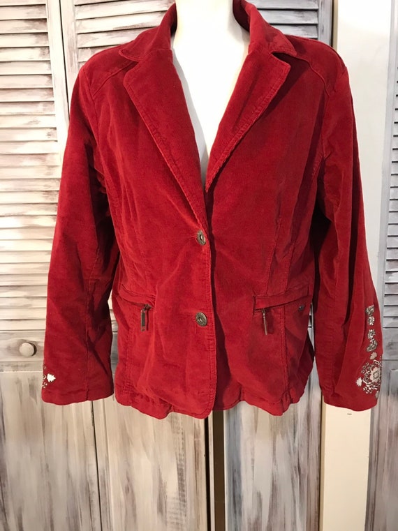 Veste corduroy vintage - taille forte - veste rou… - image 7