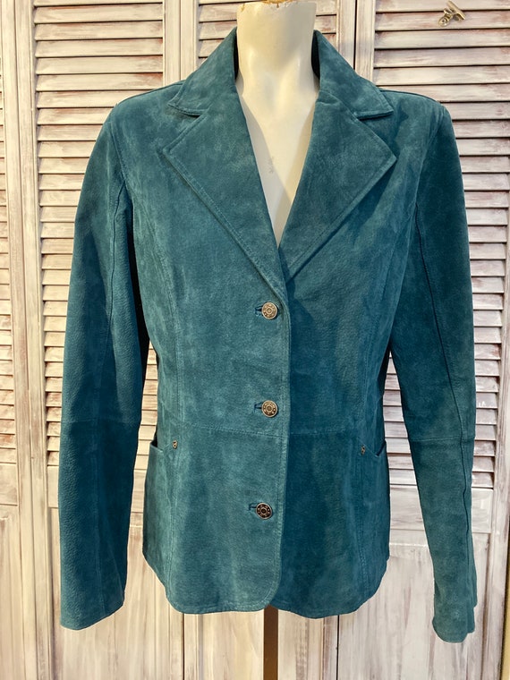 Turquoise suede shop jacket