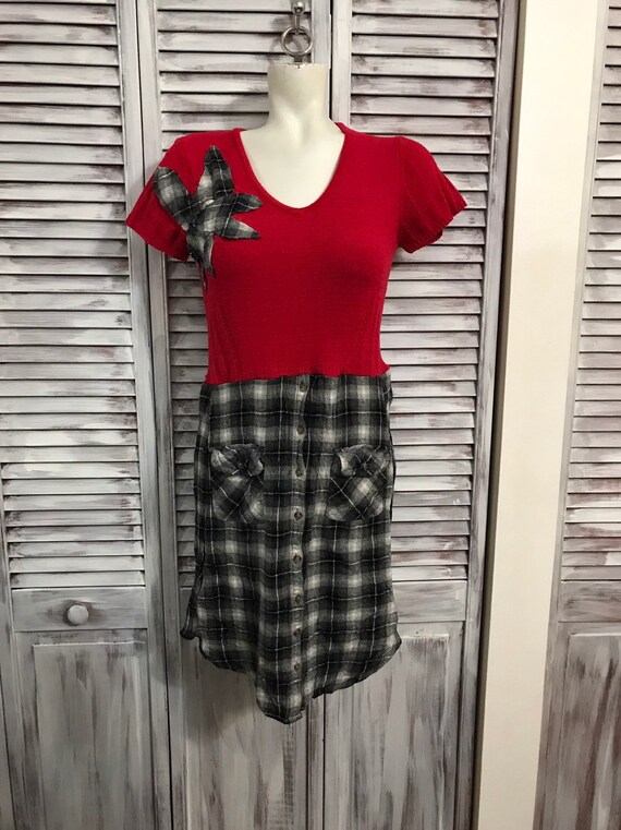 red and black checkered dress