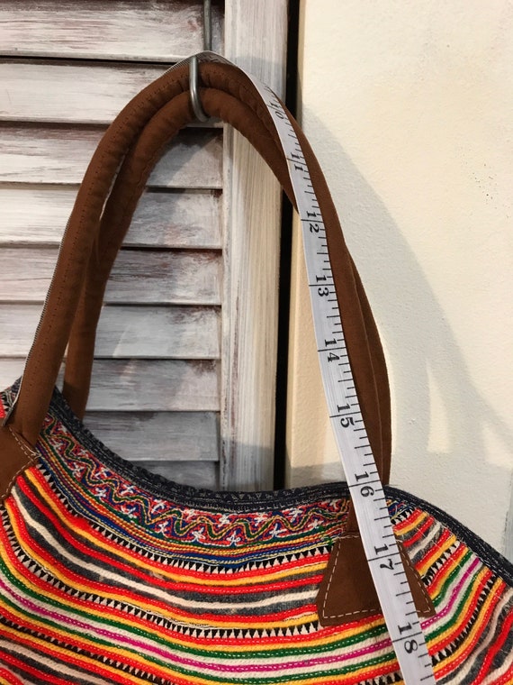 Vintage handbag - vintage bag - small multicolore… - image 4