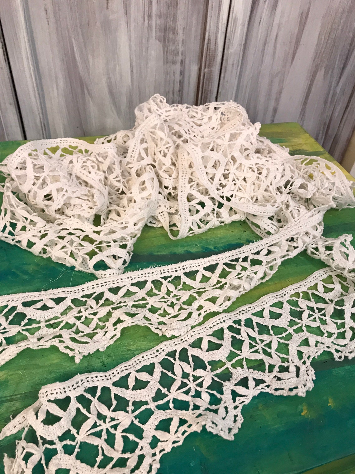 Ancient crocheted lace sold at the possible meter of 5 meters | Etsy