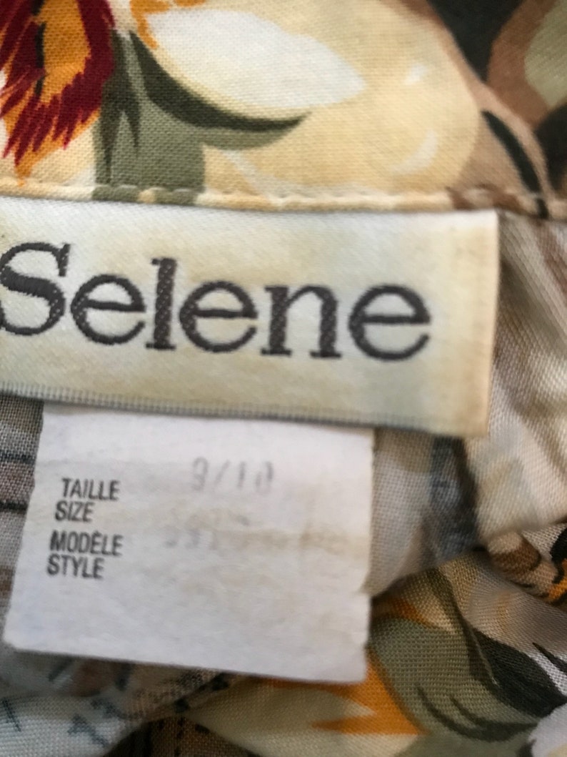 size 10 brown yellow 80 Shirt blouse Earth rayon green color