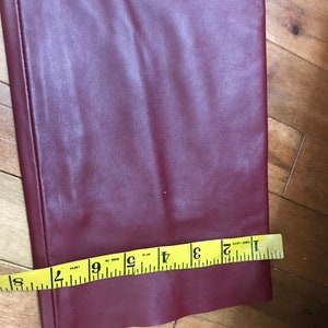 Women's leather pants - vintage pants - dark red leather - low waist 30 inches - size 6, 35-inch inseam image 9