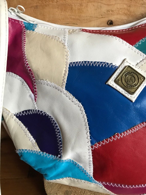 Sac à  main patchwork vintage - sacoche en cuir -… - image 3
