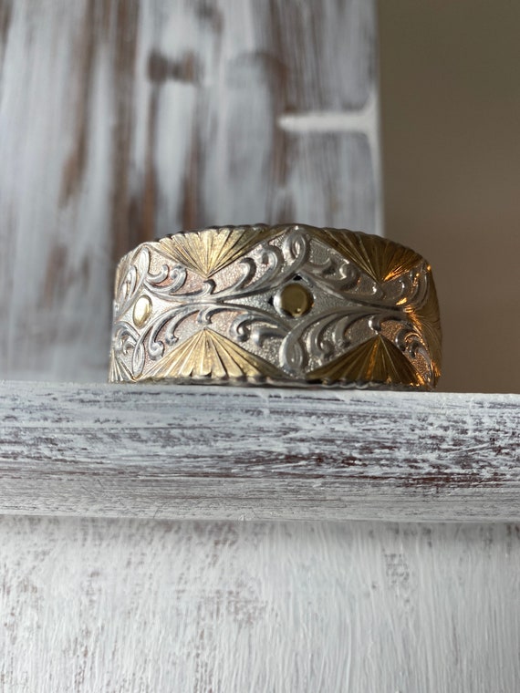 Vintage 80s Montana Silversmith cuff bracelet made in… Gem