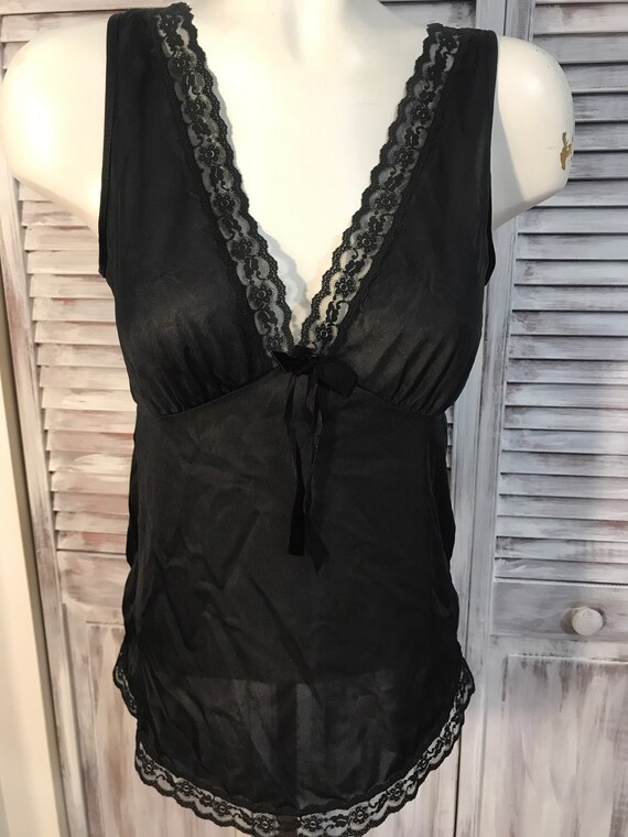 Vintage petticoat, 70s underwear - black high pet… - image 2