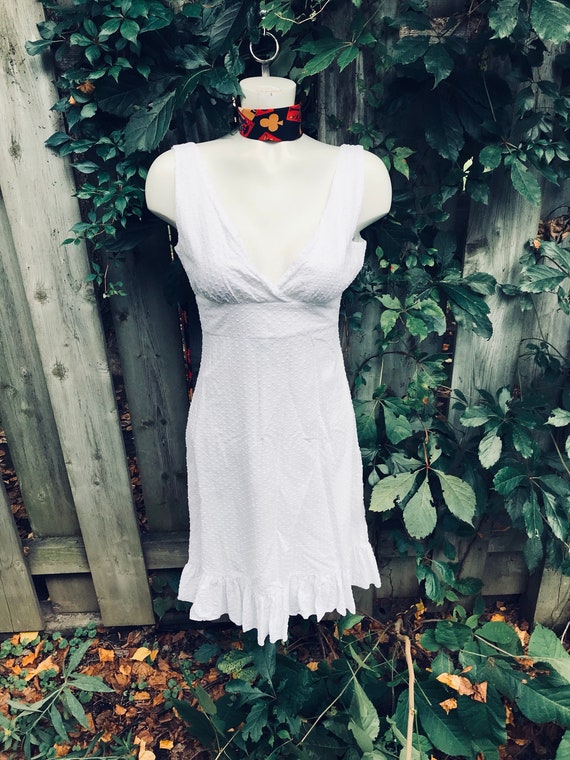 White dress - vintage dress 90s -small size - maxi