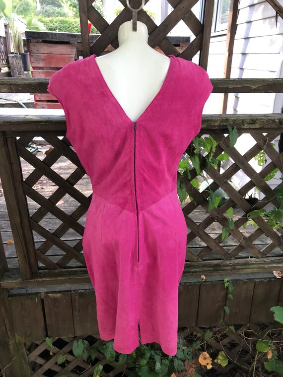 Danier fuchsia pink suede dress - 80s vintage dre… - image 4