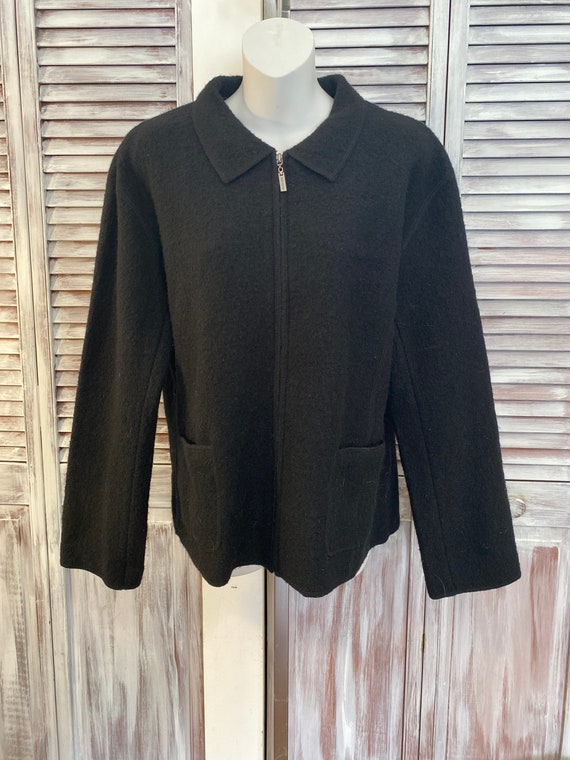 Veste laine noir femme vintage veste en laine boui