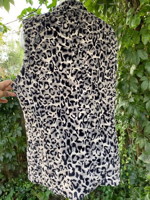 Leopard faux fur jacket vintage woman size 42 or … - image 3