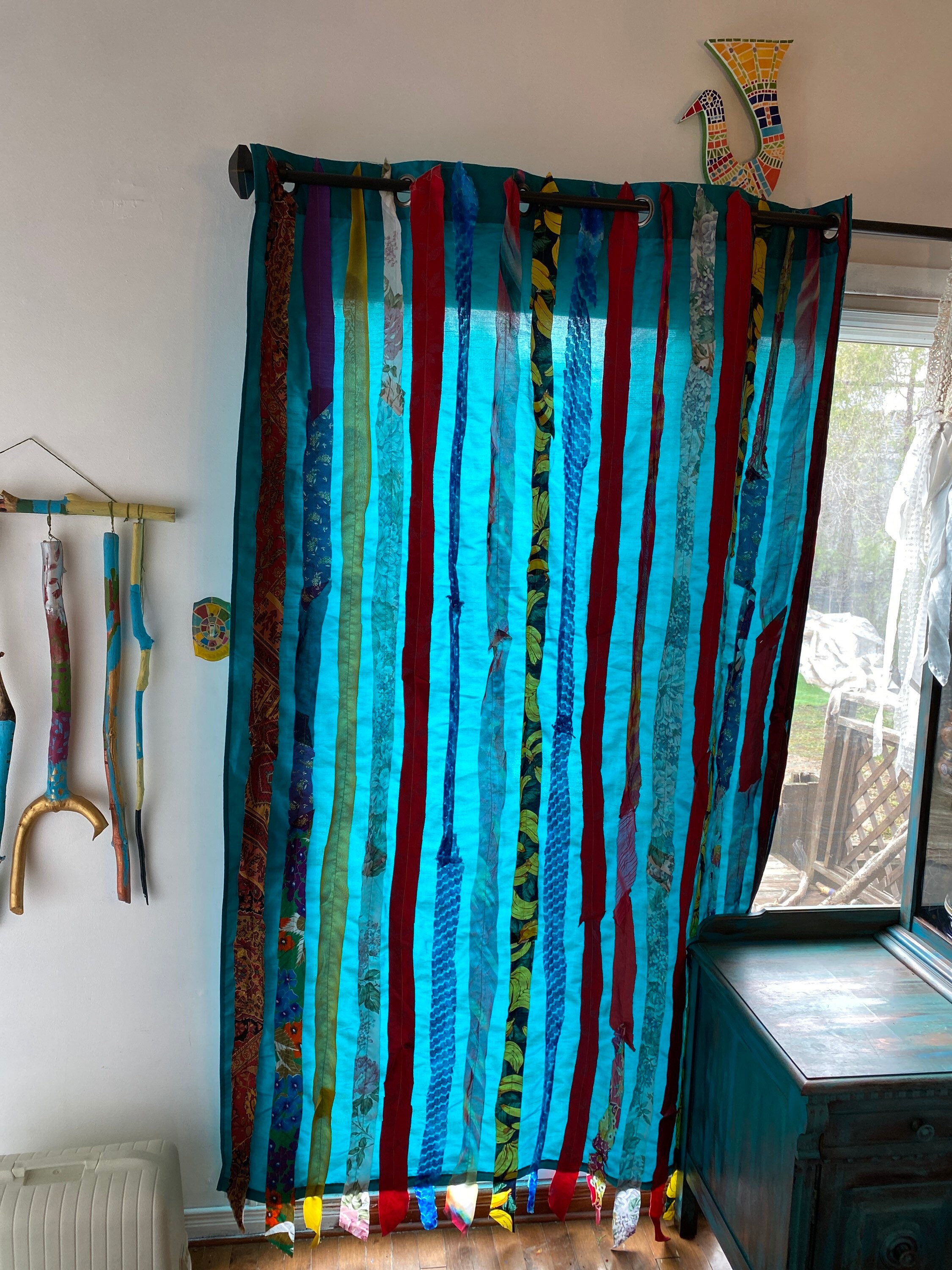 Curtains up cycled Gypsy curtain turquoise curtain and Etsy