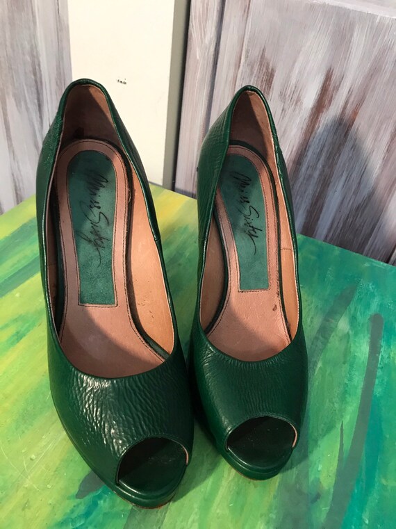 Women's peep toe shoe - Miss Sixty in emerald gre… - image 3