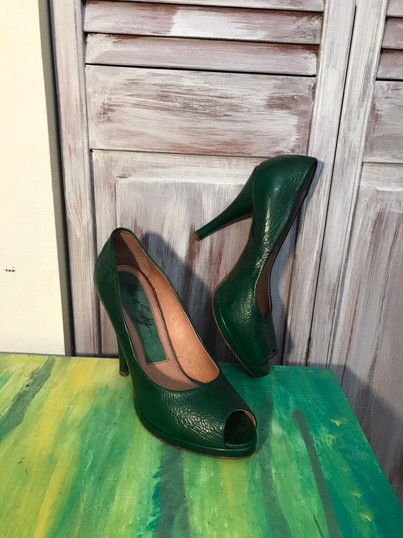 Women's peep toe shoe - Miss Sixty in emerald gre… - image 2