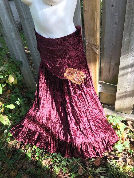 Velvet top gypsy skirt