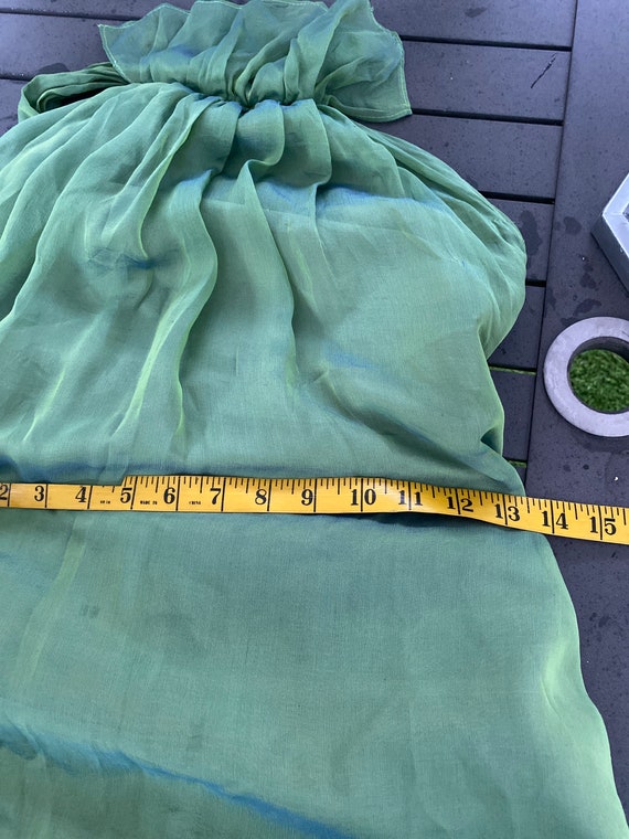 Vintage women's green silk dress size xsmall - image 8
