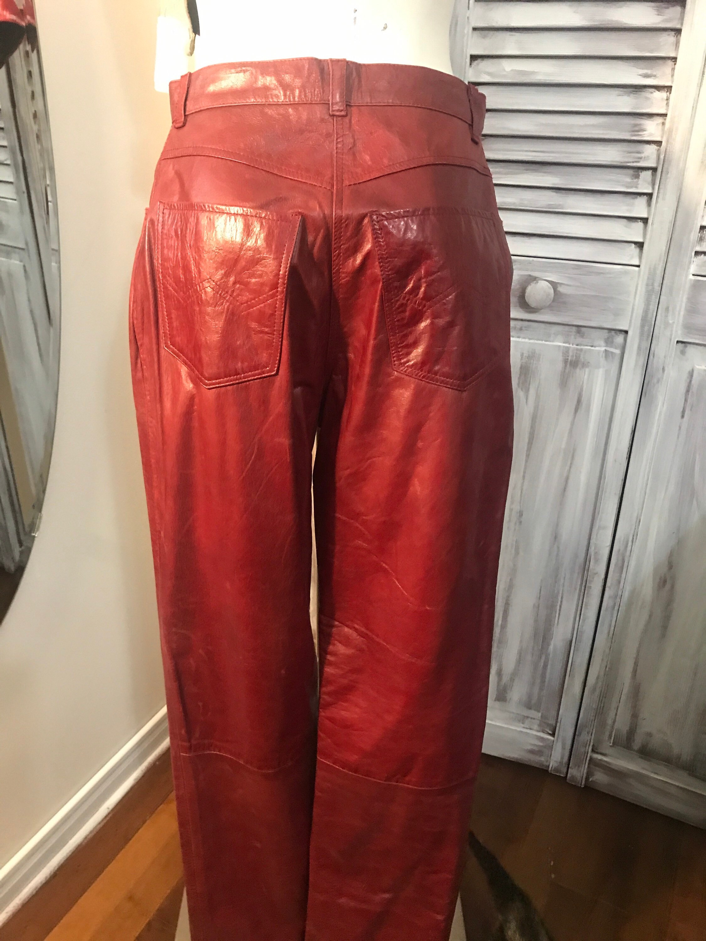 Women's Leather Pants Vintage Pants 