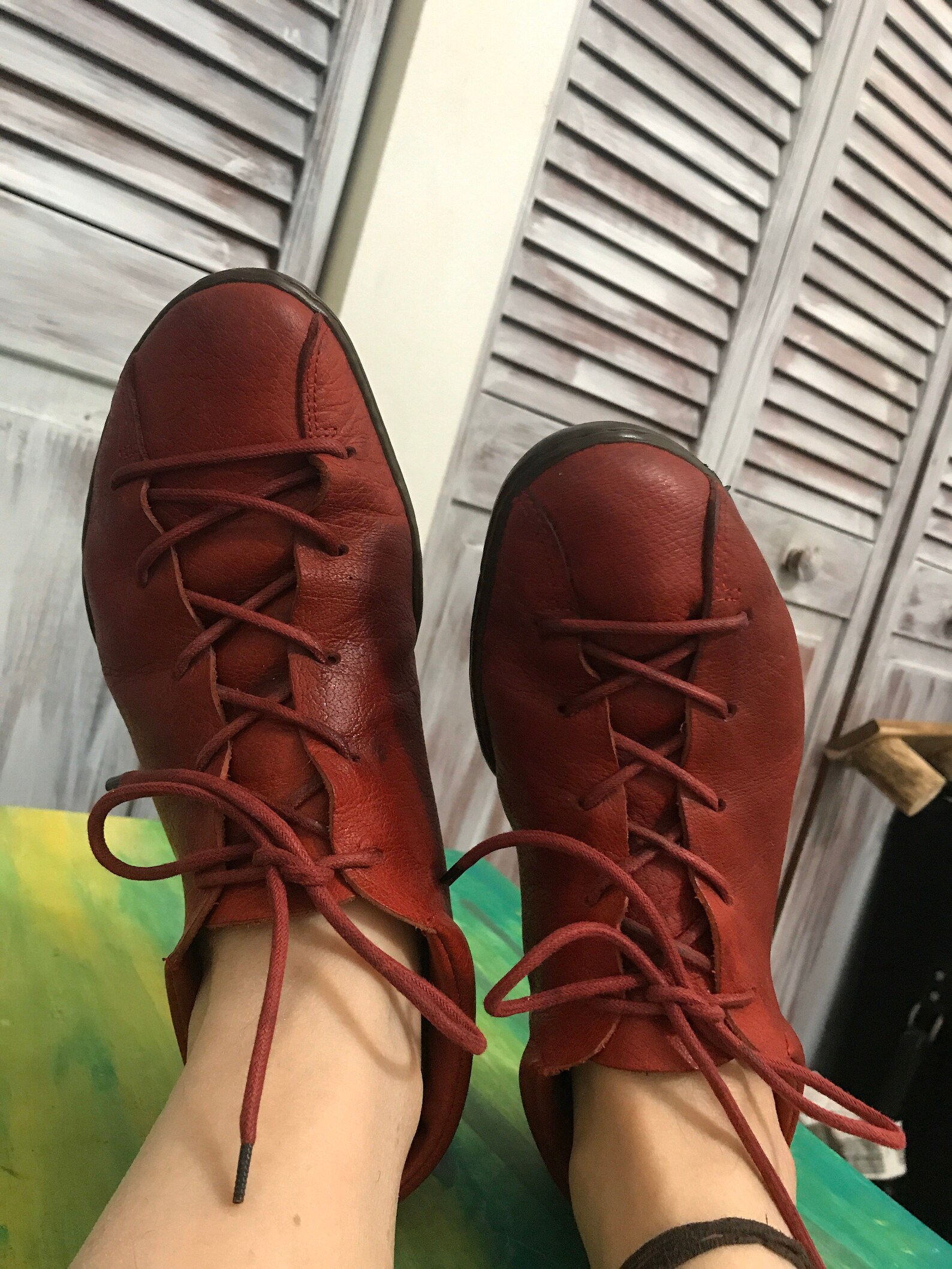 Trippen Red Leather Vintage Women's Shoes Made in Germany Etsy