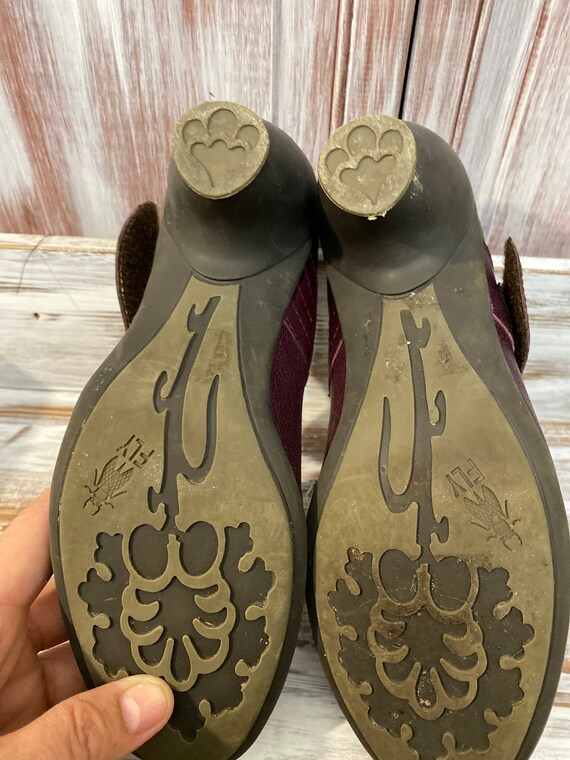 Paarse leren schoen Fly London vrouw vintage maat 37 of 65 us - Etsy België