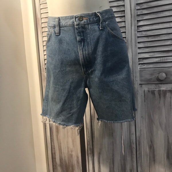 Short jeans unisexe vintage- jeans délavé - Jeans taille haute - grandeur 34