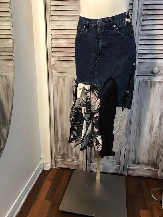 Black jean skirt quilt cheap