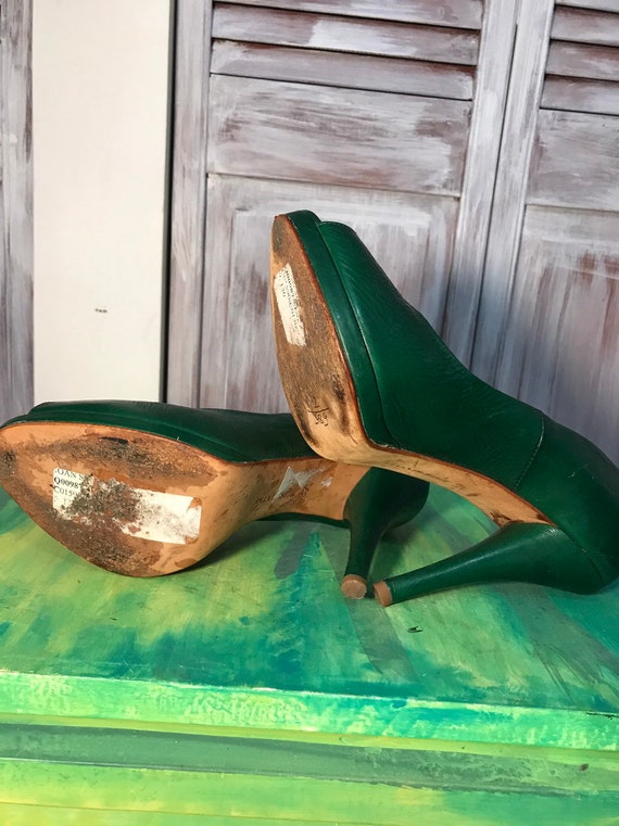 Women's peep toe shoe - Miss Sixty in emerald gre… - image 6