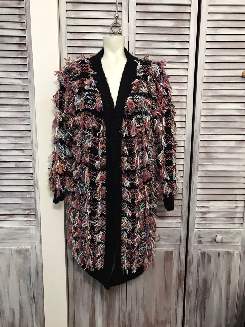 long multi coloured cardigan