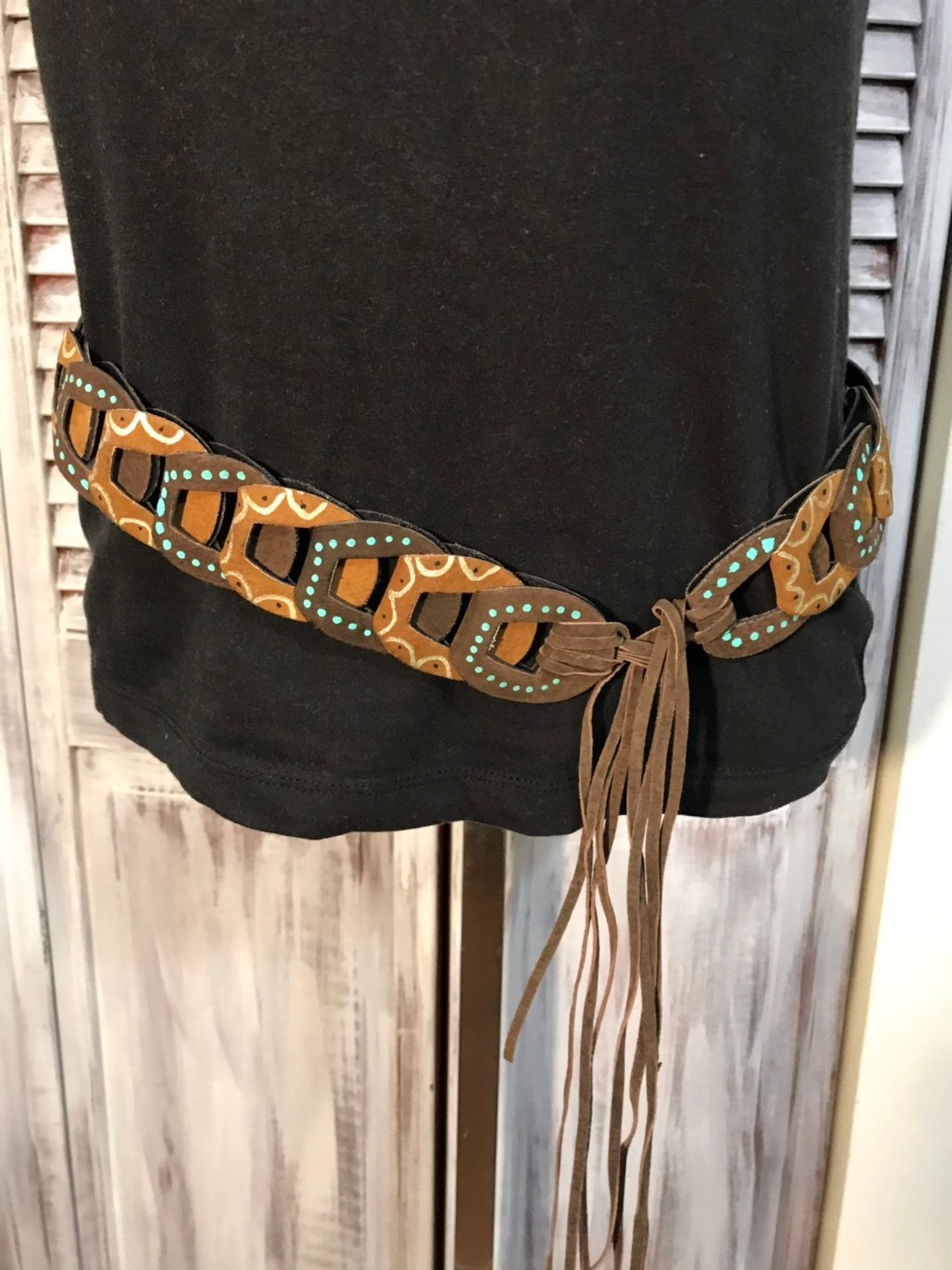 Upcycled Leather Belt Tan Leather Belt and Hand Painted in Etsy Canada