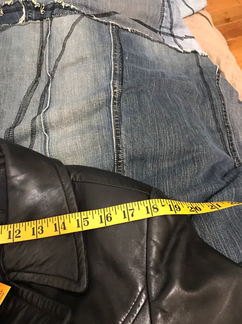 size large Coat leather vintage 90s women of leather jacket black very good condition