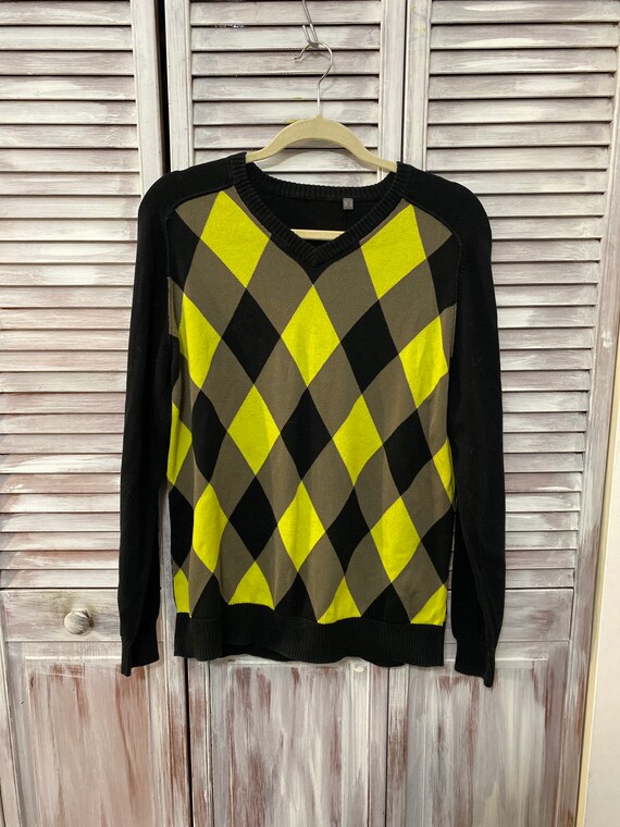 Diamond Sweater Gray and Green and 
