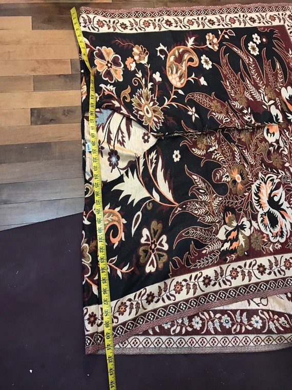 poncho vintage des années 70s tapisserie en brun … - image 5