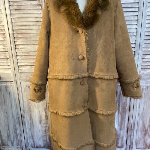 Long coat shops vegan style Sheep inverted woman vintage size XL
