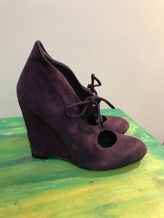 Suede wedge shoes best sale womens