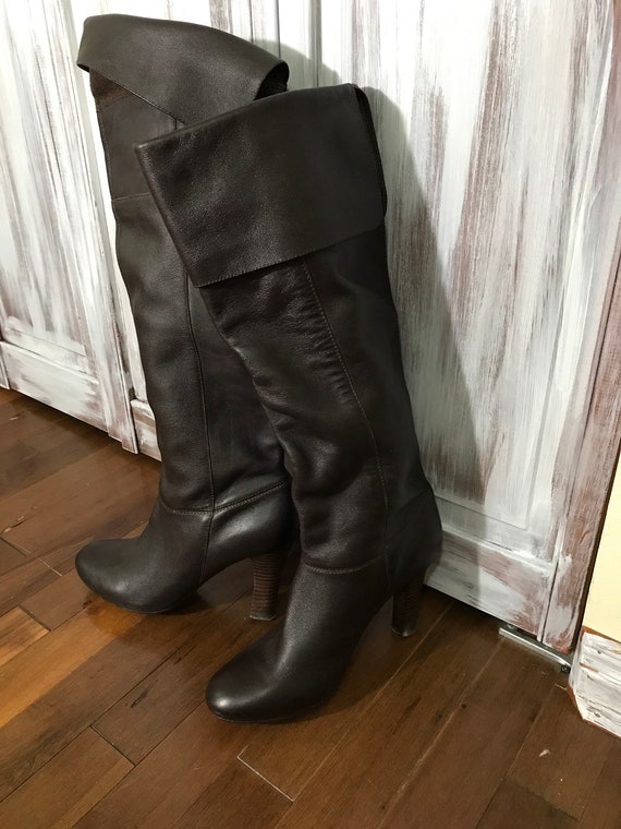 Boot - High - thigh boot - brown - brown - leather