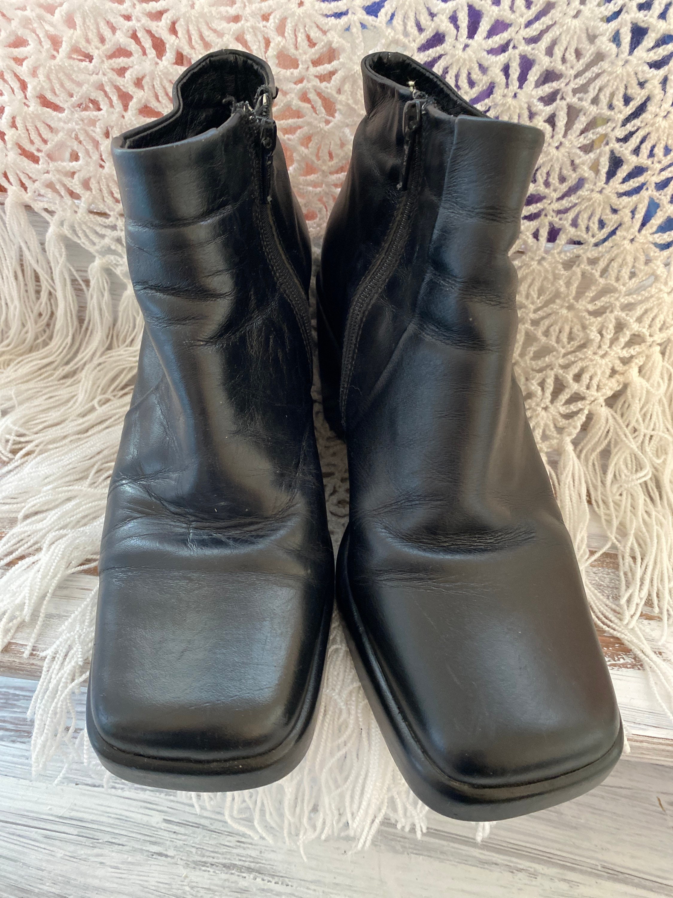 Bottines femme cuir bout cheap carré